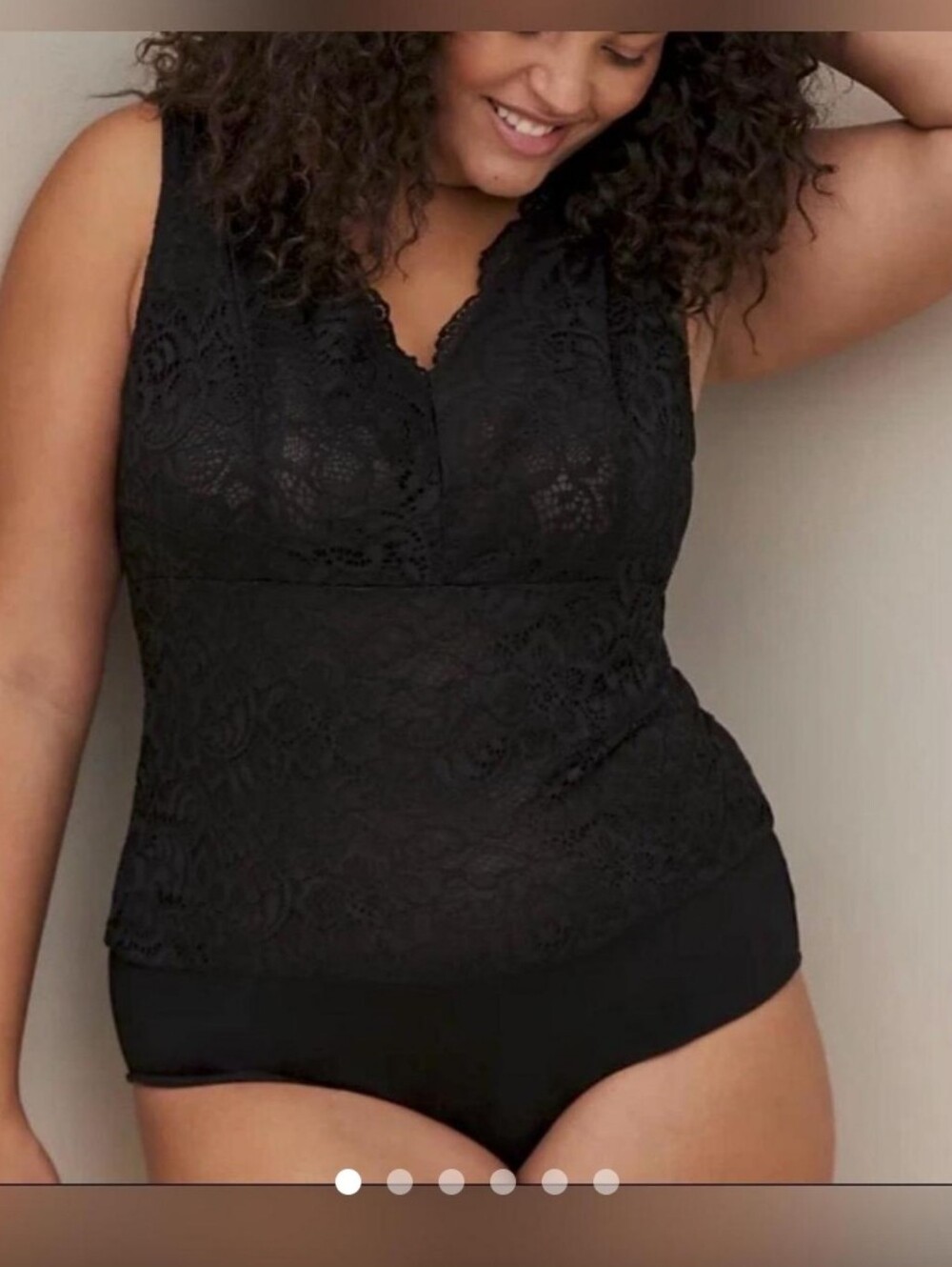 Torrid 5x Black Lace V-Neck Sleeveless Bodysuit